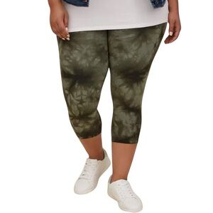 Torrid‎ Dark Green Tie Dye Stretch Crop Casual Everyday Leggings Women's Plus 4X